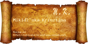 Miklóska Krisztina névjegykártya